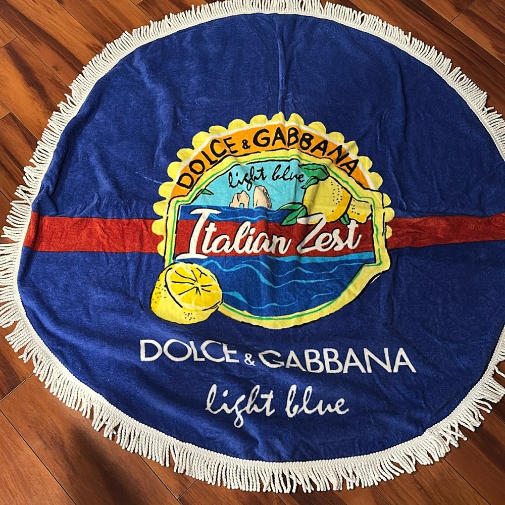 Dolce Gabanna Light Blue Parfums Promo  Pool Ocean Island Designer Beach Towel